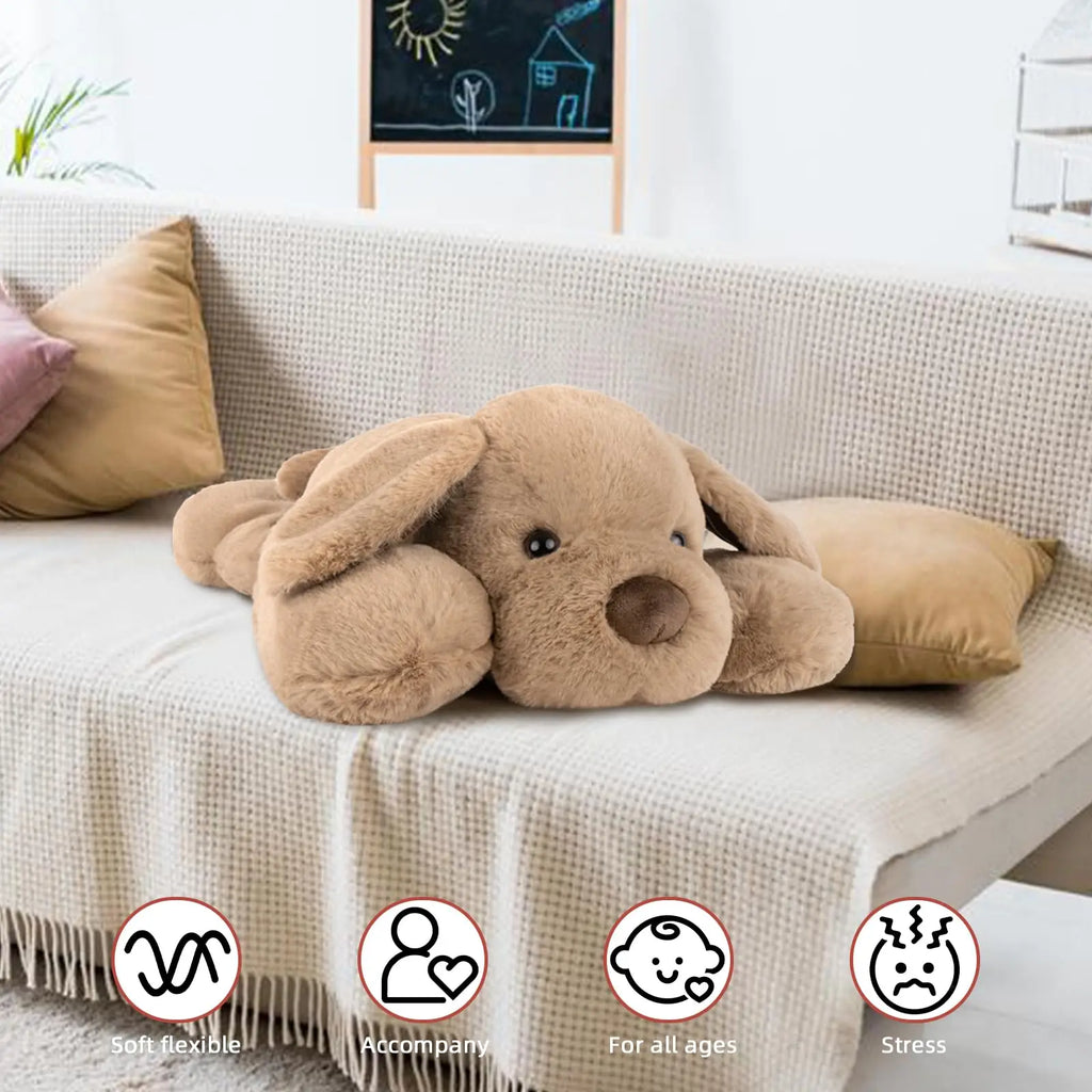 Weighted stuffed dog for child anxiety.