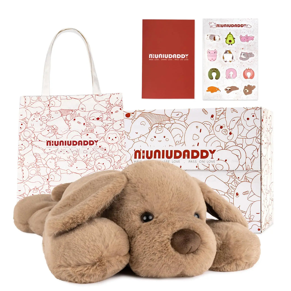 Weighted stuffed dog for child anxiety.