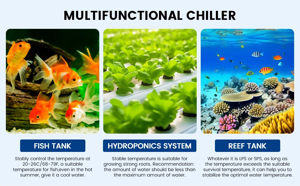 Aquarum Water Chiller 132 Gallon Fish Tank Ice