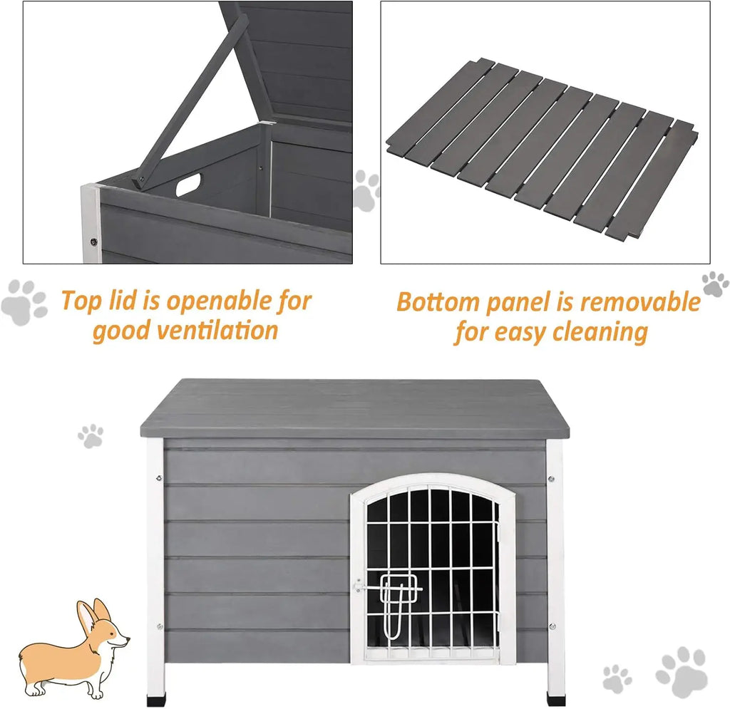 31" Wooden Dog Cage Openable Top,