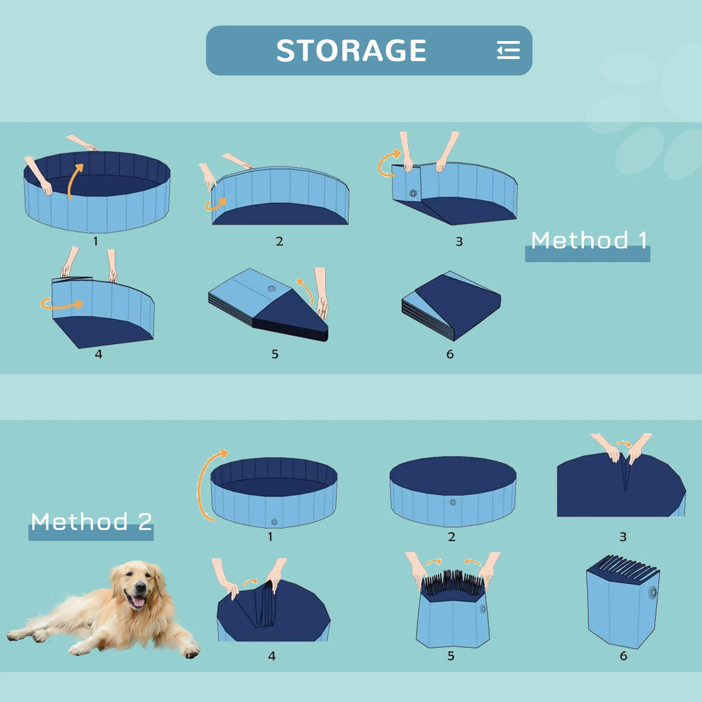 Foldable Pet Swimming Pool Easy To Store Portable Bathing Tub Plastic Durable Anti Slip Large Dog Outdoor pool