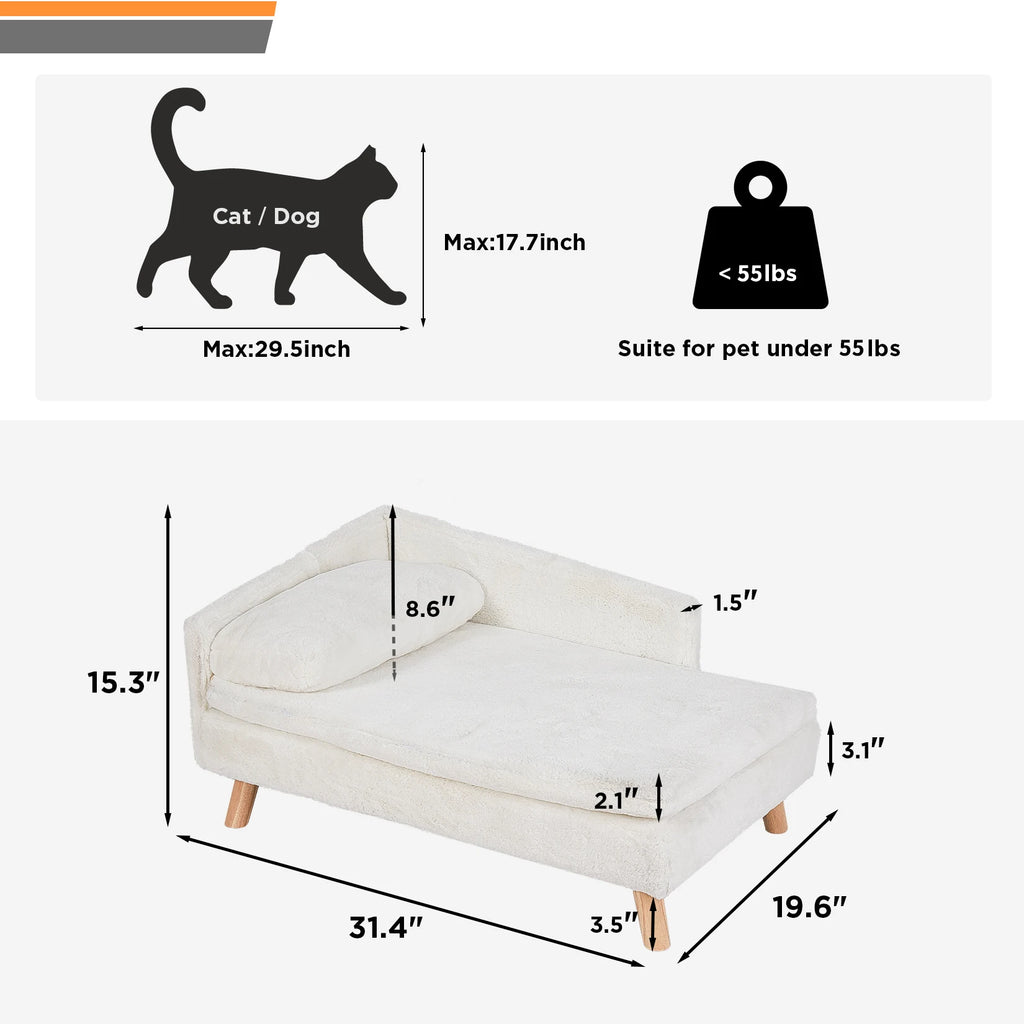 Elevated Pet SOFA Nordic Pet Stool with Wooden Legs