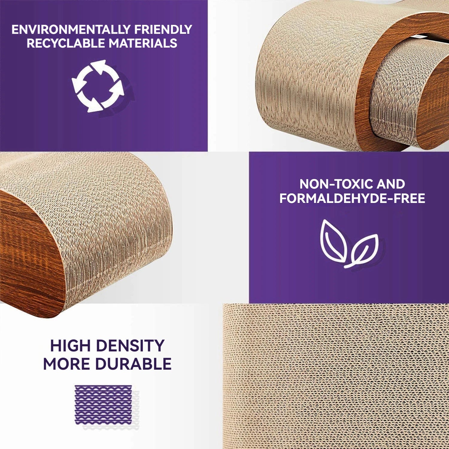 2 in 1 Cat Scratcher Cardboard Lounge Bed