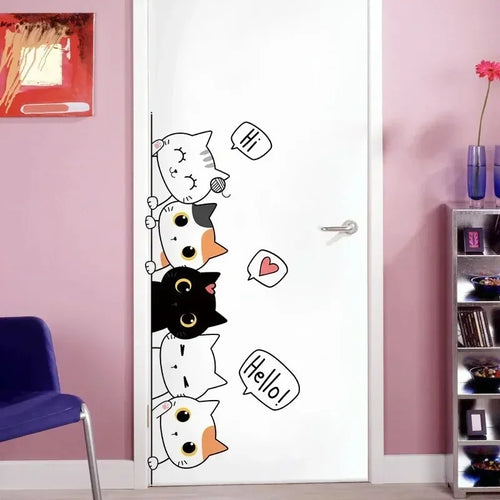 1pc Kitten Door/wall Sticker Decoration