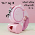 Dog Leash With Led Light and Garbage Bag Retractable Nylon 5M