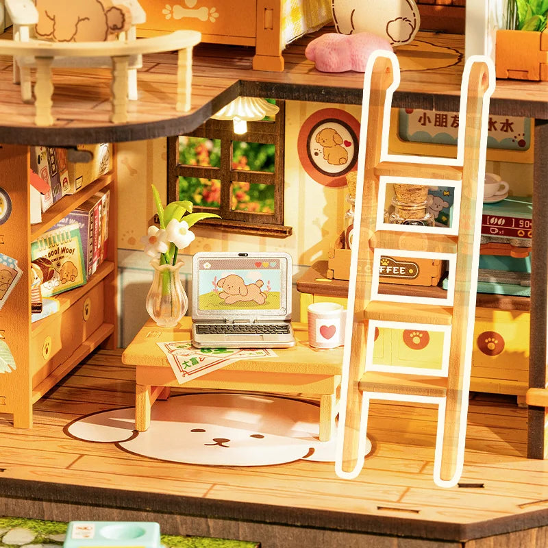 Robotime DIY Puppy's Cozy House Miniature Kits for Kids
