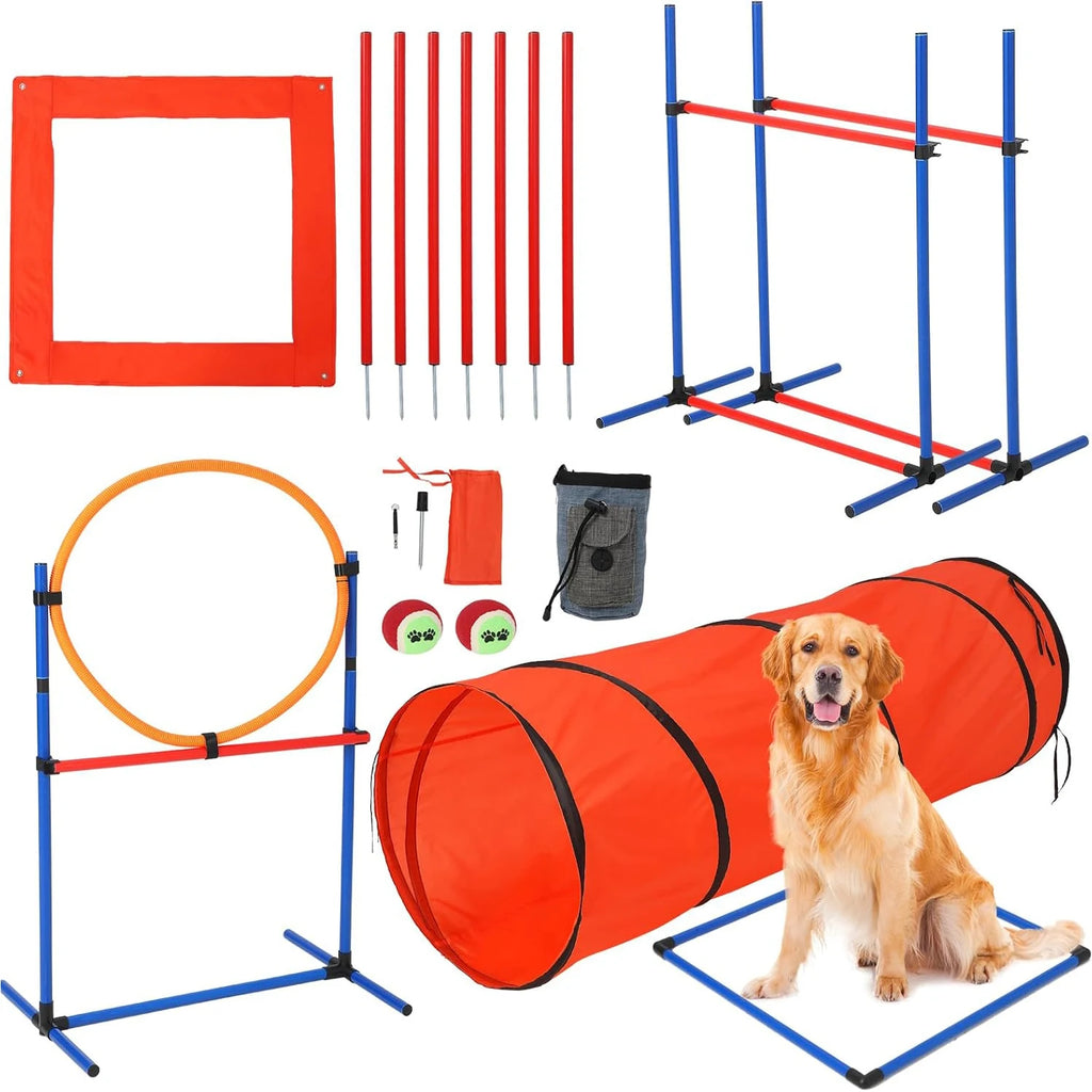 87 Pcs Dog Agility Training Equipment Set Obstacle Course Kit