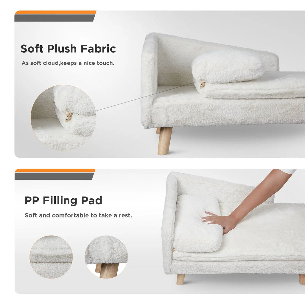 Elevated Dog/Cat  Bed Solid Wood Leg Dog Cat Sofa