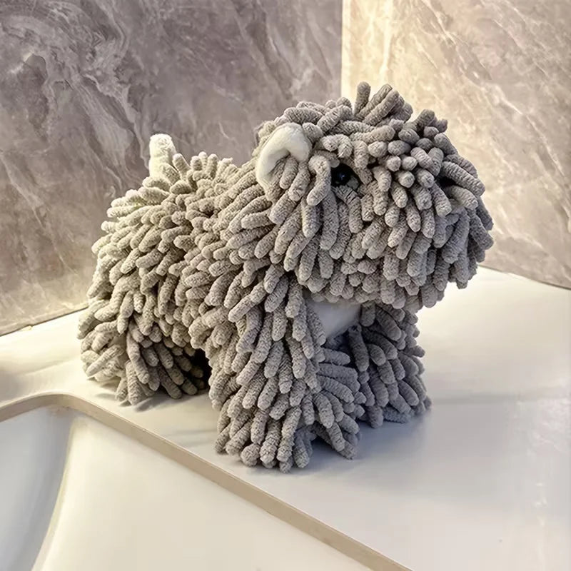 A cute cartoon puppy doll hand towel