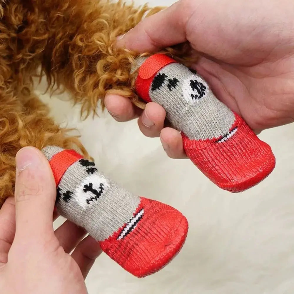 2 Pair Pet Dog Shoes Socks Waterproof  Non-slip
