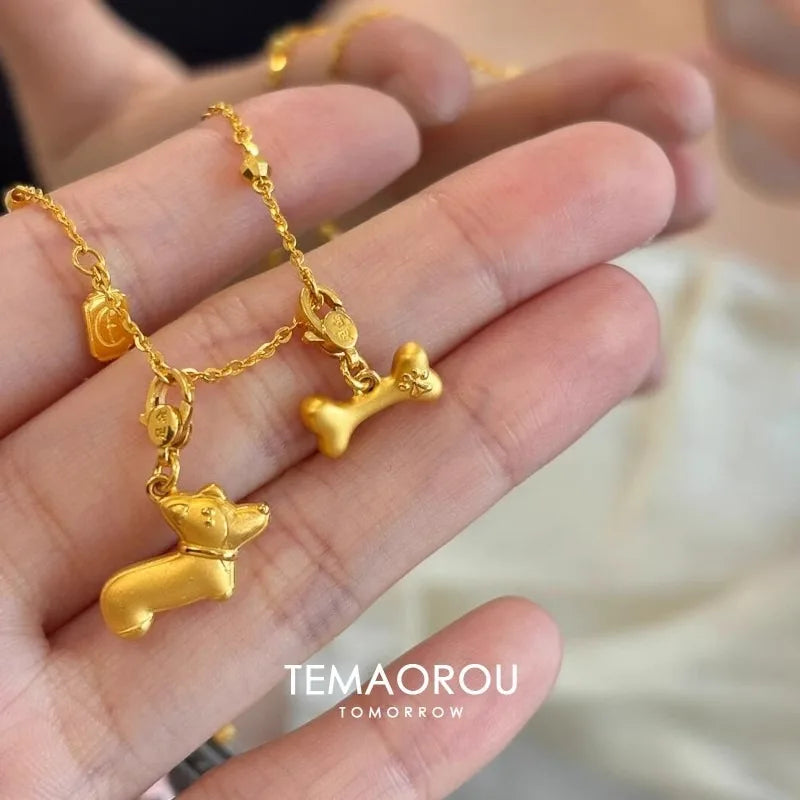 Dachshund Puppy Dog Bone Pendant Bracelet