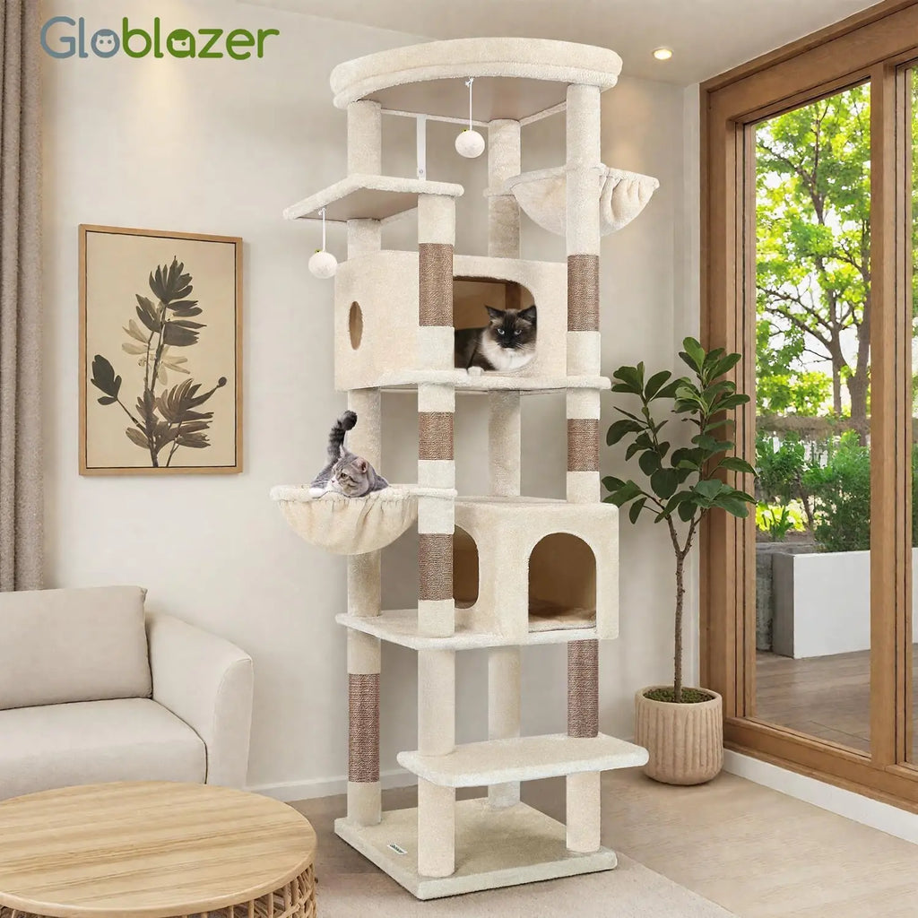 Heavy Duty 74in Cat Tree for Large Cats with Scratching posts.