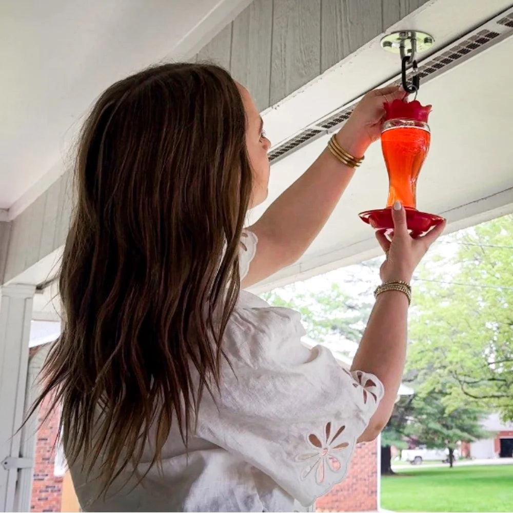 Glass Hummingbird Feeder Bee Resistant Ant Moat