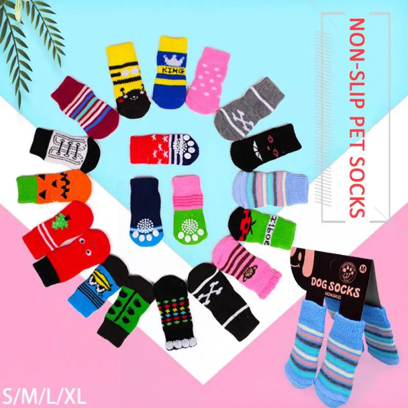 Pet Socks Cats and Puppys Anti Slip  Socks Knitted