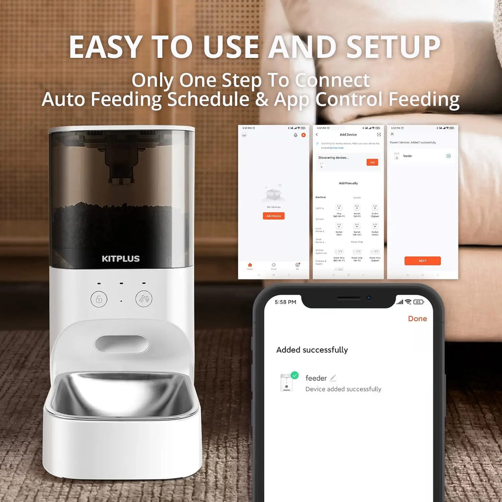 Auto Cat/Dog Feeder, APP Control Lockable 30s Voice 
,