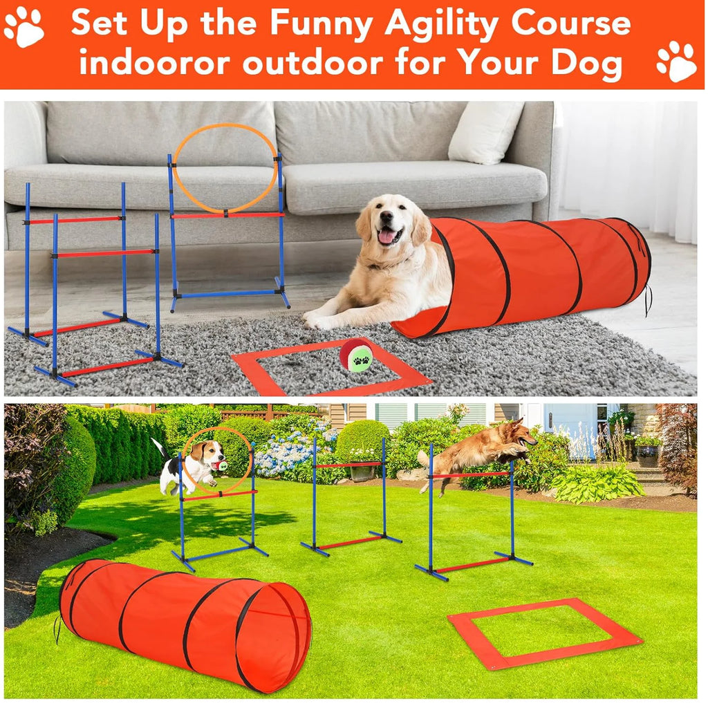 87 Pcs Dog Agility Training Equipment Set Obstacle Course Kit