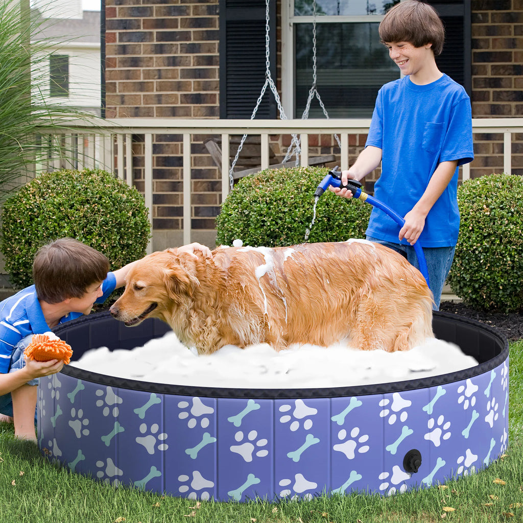 Foldable Pet Swimming Pool Easy To Store Portable Bathing Tub Plastic Durable Anti Slip Large Dog Outdoor pool