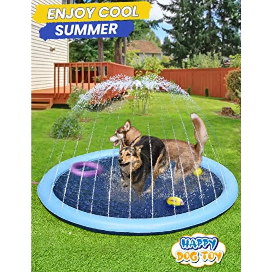 97inch Dog Splash Pad Non-Slip Extra Large Pet Dogs Cool Sprinkler Pool Heavy Duty XXL Splash Pads