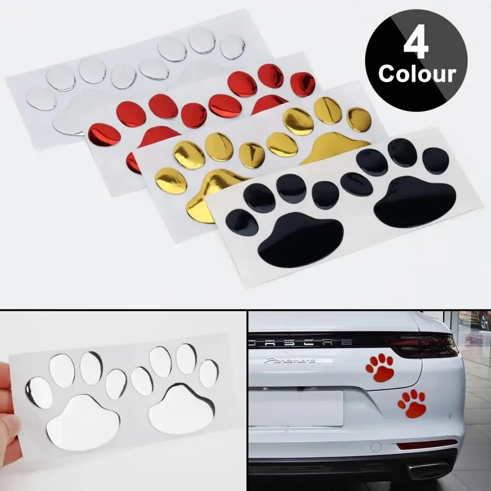 Dog Cat Foot Prints Car Stickers  Paw 3D Animal