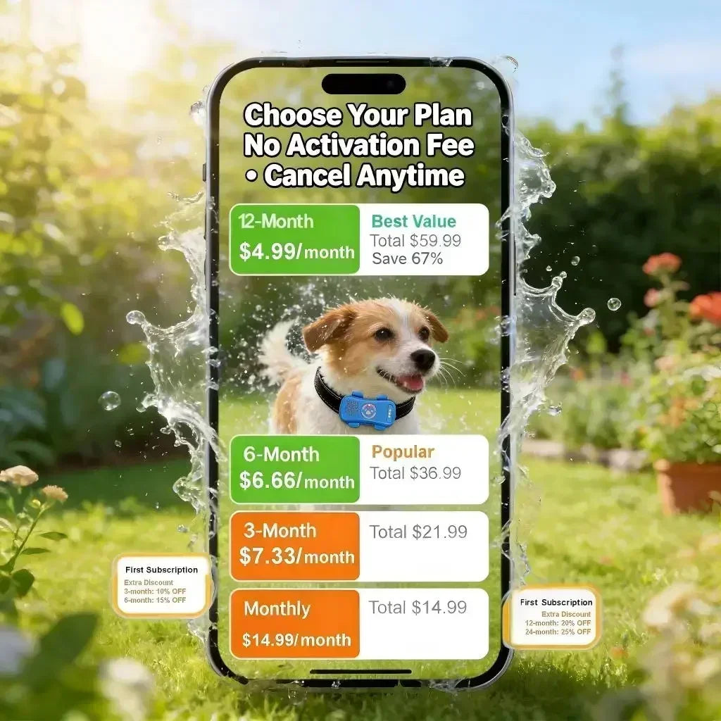 GPS Pet Tracker 4G for Dogs & Cats Built-in SIM with Real-Time Tracking,