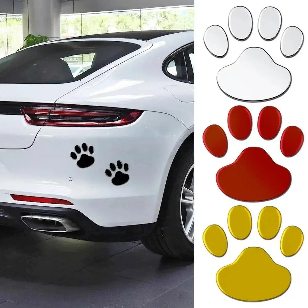 Dog Cat Foot Prints Car Stickers  Paw 3D Animal
