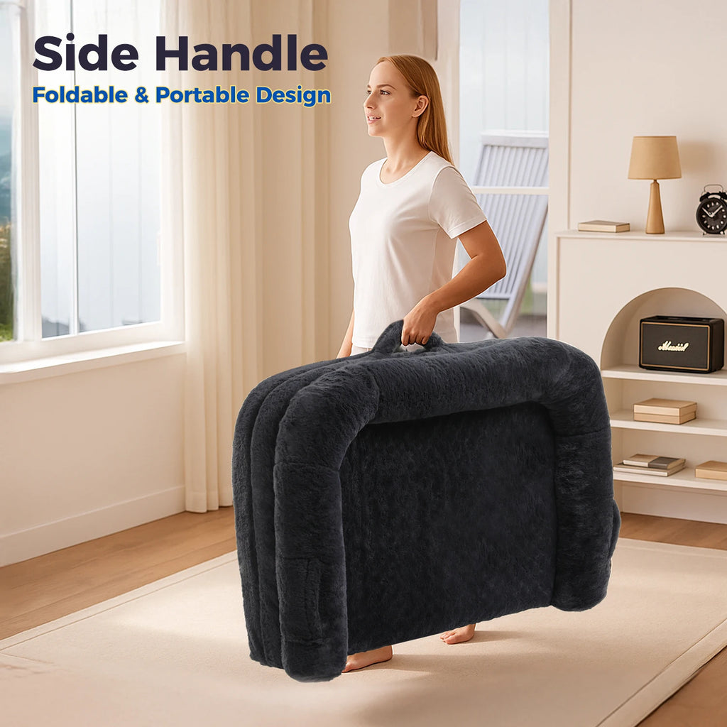 Foldable Dog Bed, Plush Pet Couch