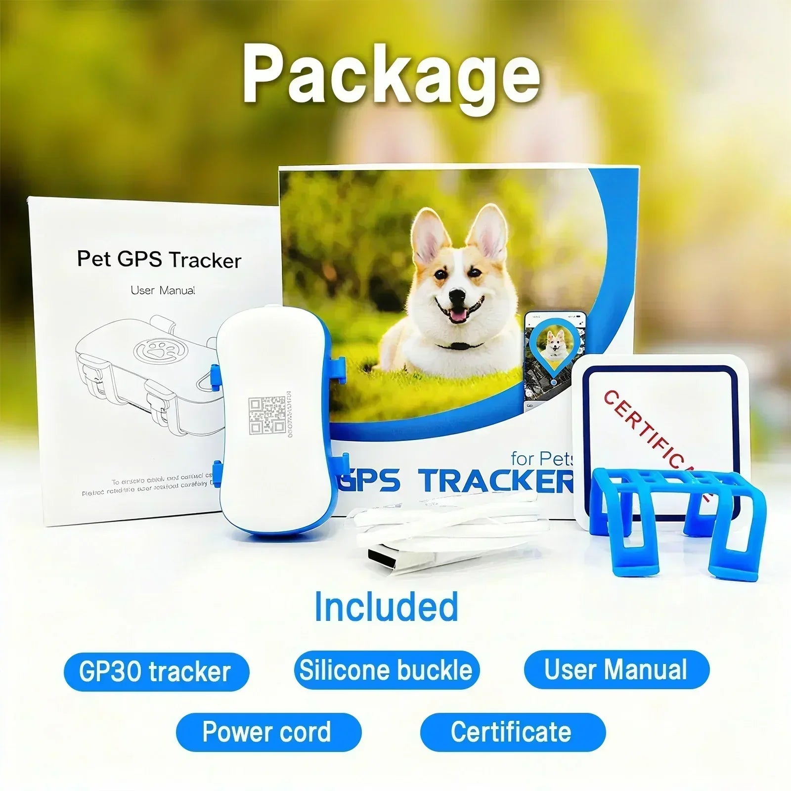 GPS Pet Tracker 4G for Dogs & Cats Built-in SIM with Real-Time Tracking,