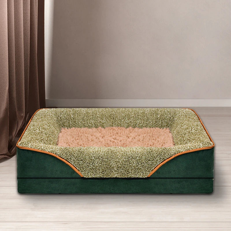 An oversized dog bed, washable for all seasons