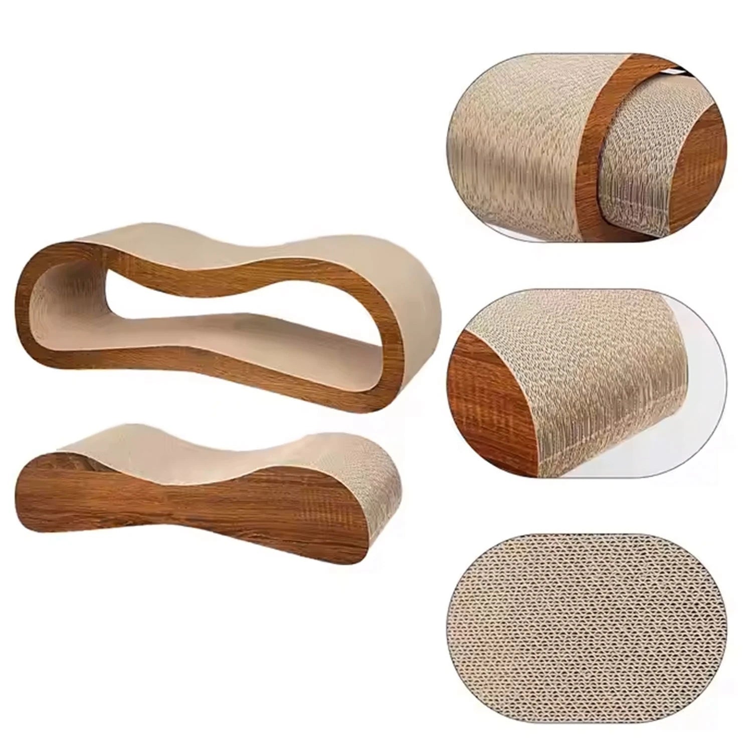 2 in 1 Cat Scratcher Cardboard Lounge Bed
