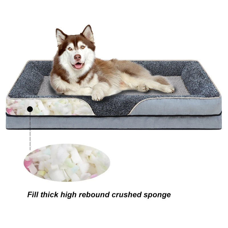 An oversized dog bed, washable for all seasons