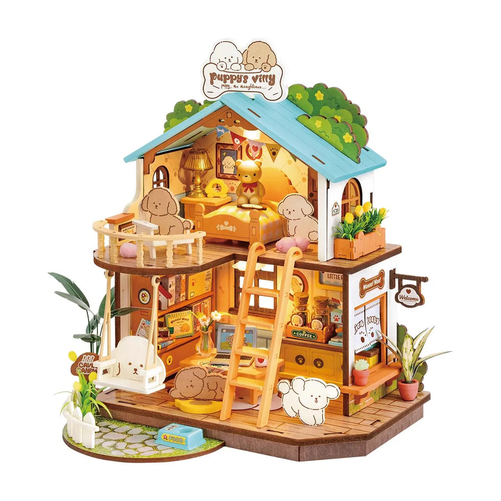 Robotime DIY Puppy's Cozy House Miniature Kits for Kids