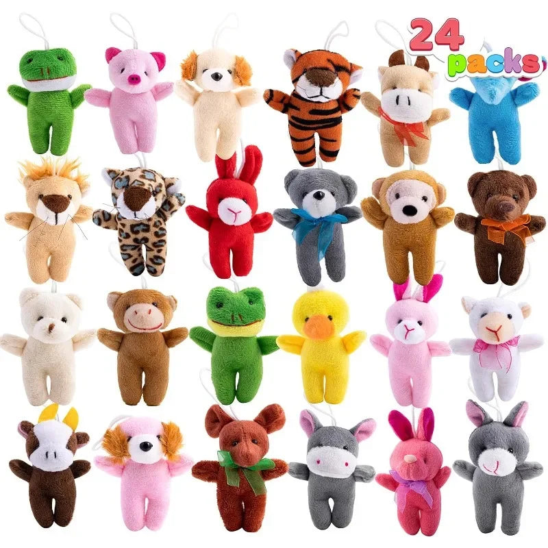 24 Pcs Mini Animal Plush 3" Stuffed Animal Bulk Favors,