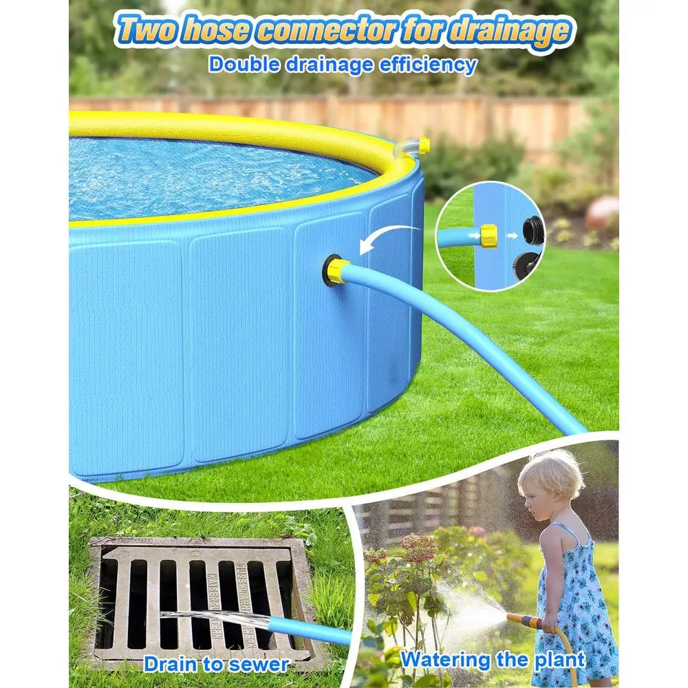 47 Thicken Small Dog Pool,NonSlip Kiddie Kids Pool Hard Plastic,2in1 Foldable Sprinkler Puppy Pools,Portable Pet Pools for Summe