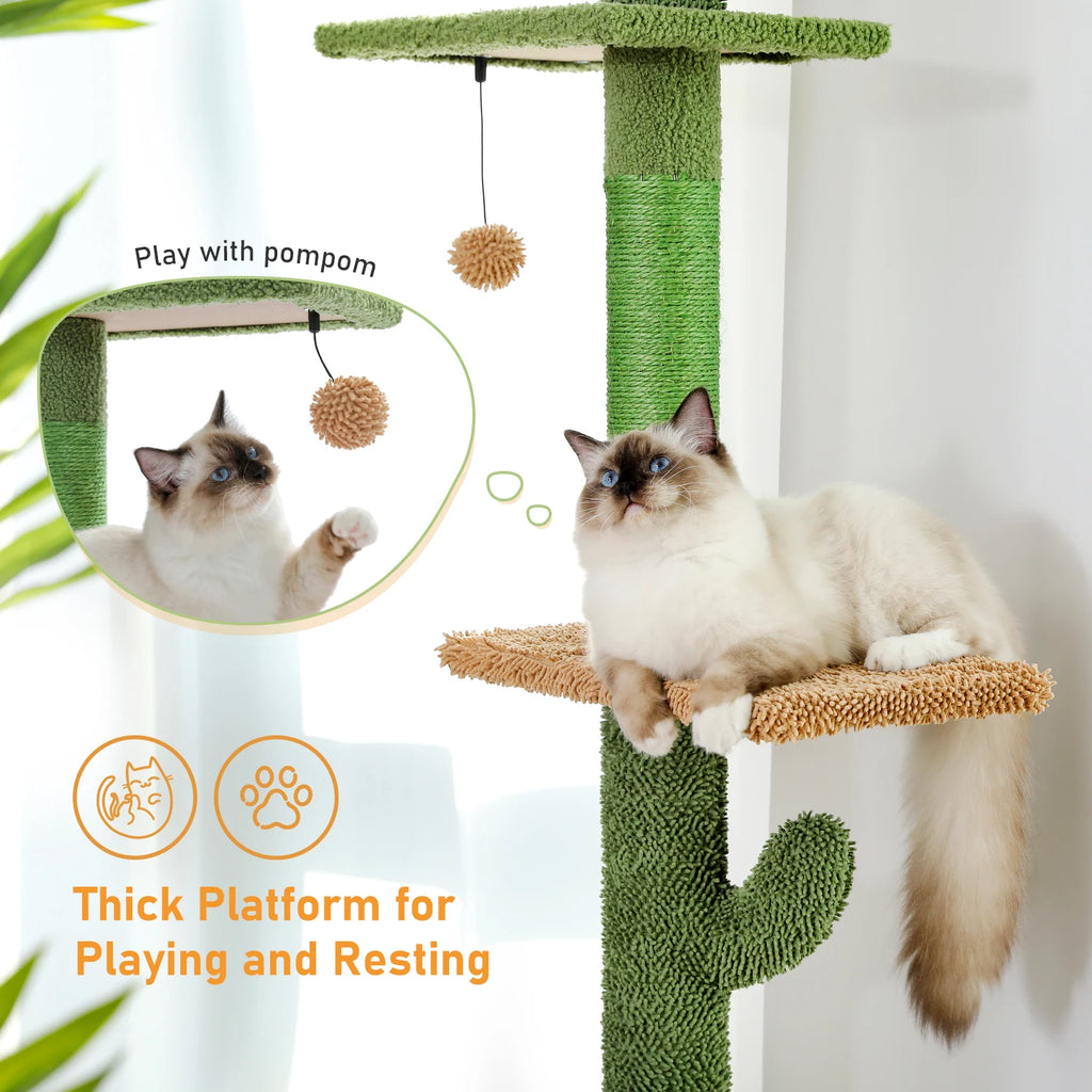 Cat Tree 5-Tier Floor to Ceiling  Cactus Scrating Post