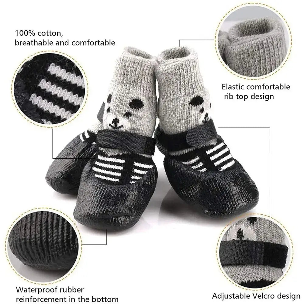 2 Pair Pet Dog Shoes Socks Waterproof  Non-slip