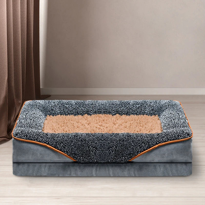 An oversized dog bed, washable for all seasons