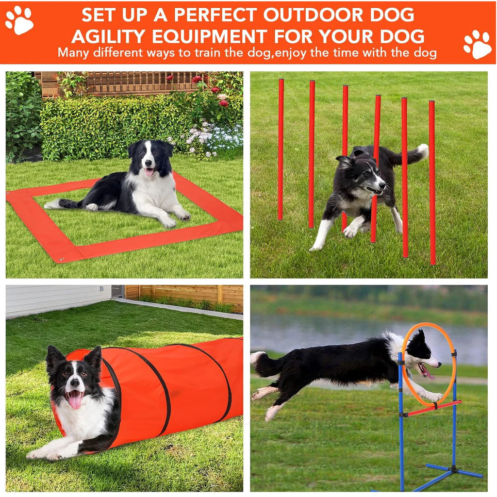 87 Pcs Dog Agility Training Equipment Set Obstacle Course Kit