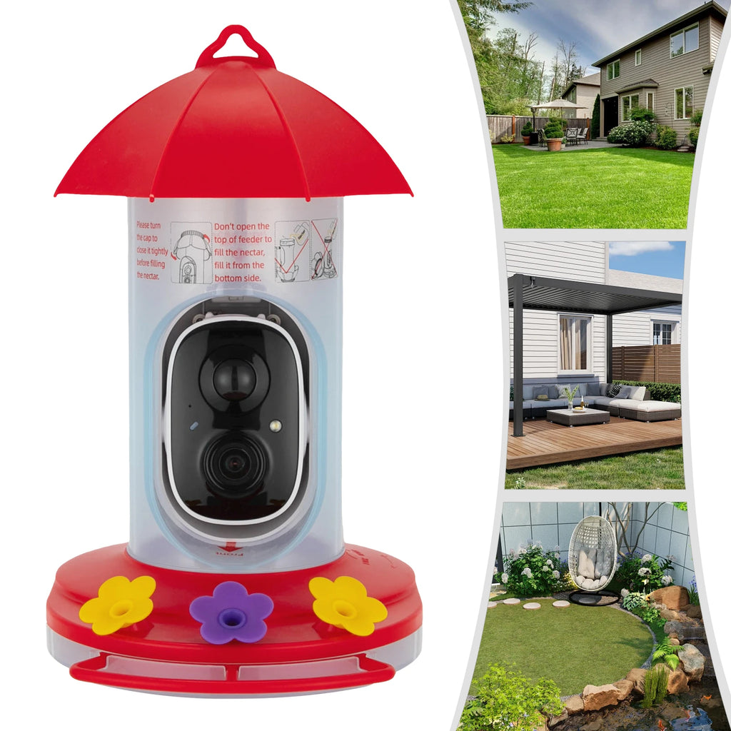 Bird Feeder—Video 1080P 160° Wide Angle 10000+ AI Bird Recognition