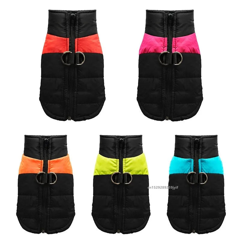 Waterproof Warm Dog Clothes Pet Coat Zipper Vest