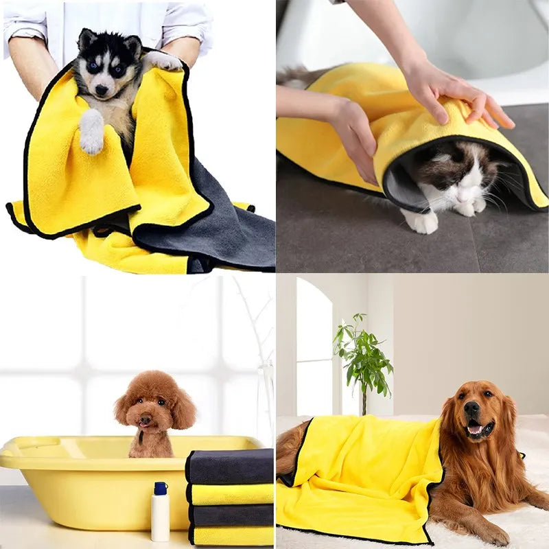 Quick Drying Dog And Cat Towels Soft Absorbent Fiber