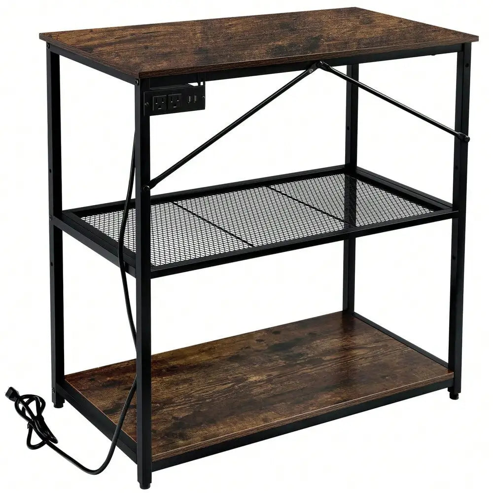 Aquarium Stand + Charging Station for up to 30 gal Fish Tank