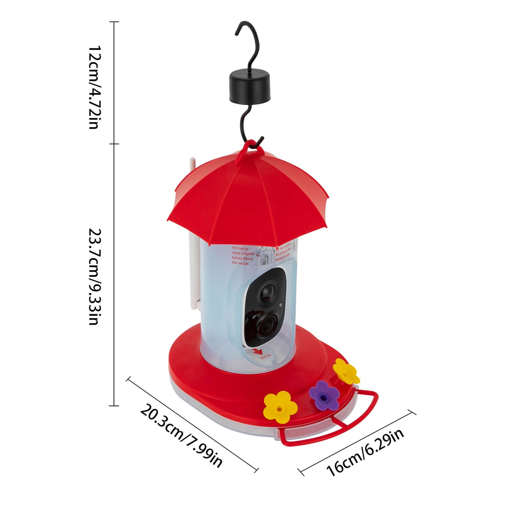 Bird Feeder—Video 1080P 160° Wide Angle 10000+ AI Bird Recognition