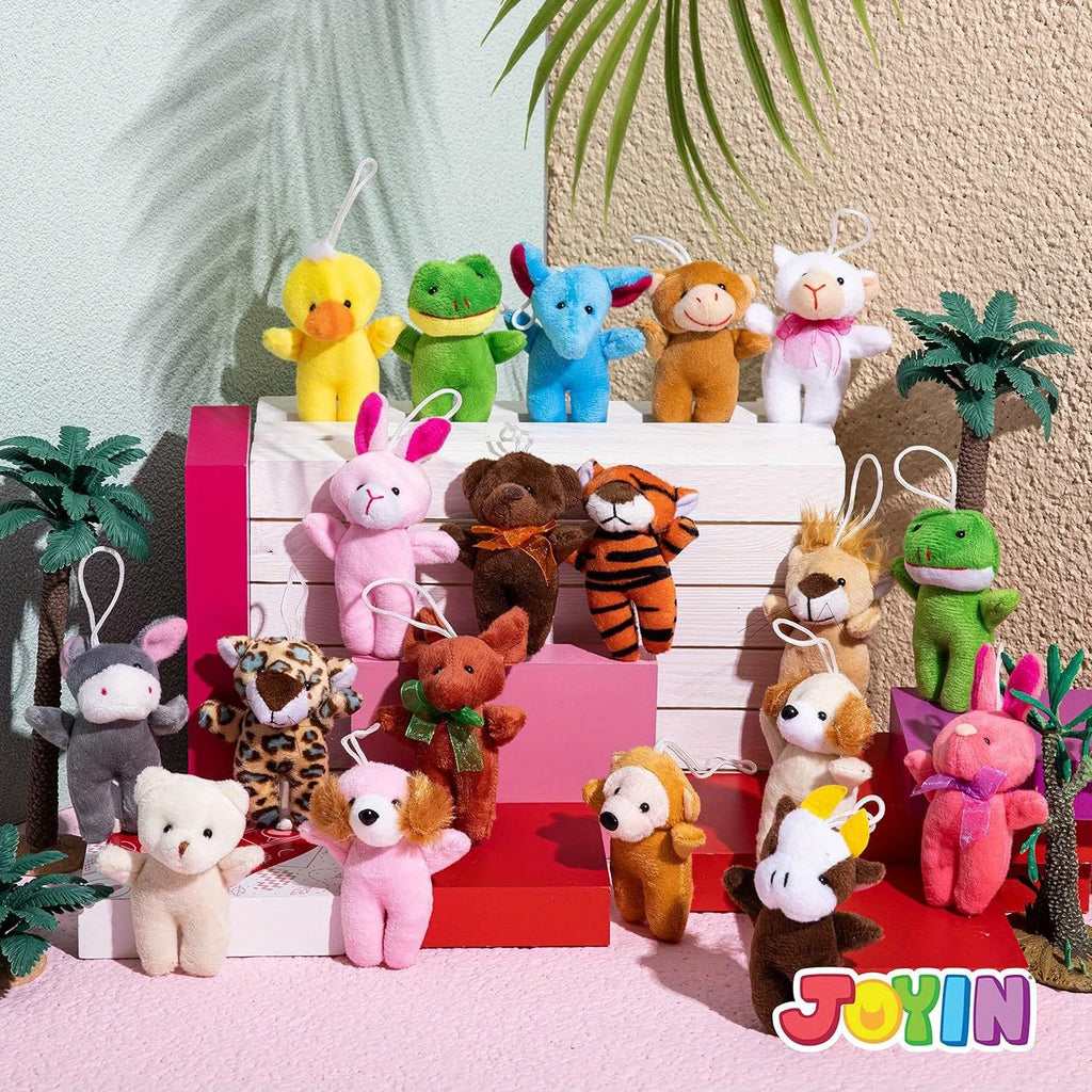 24 Pcs Mini Animal Plush 3" Stuffed Animal Bulk Favors,