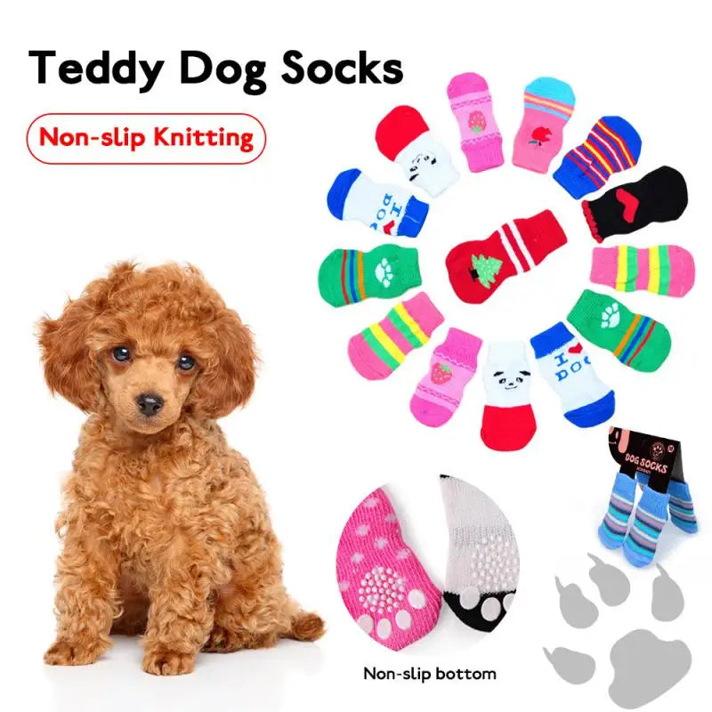 Pet Socks Cats and Puppys Anti Slip  Socks Knitted