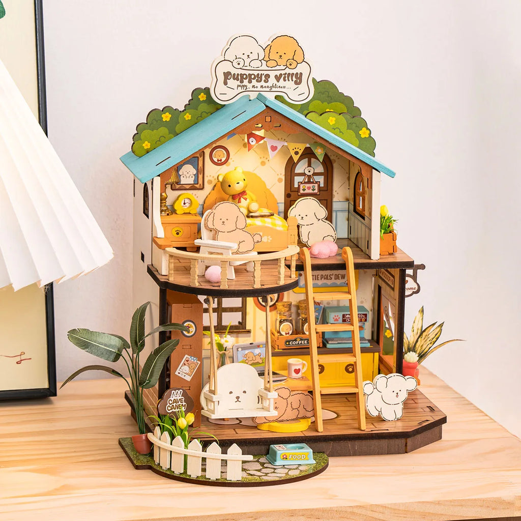 Robotime DIY Puppy's Cozy House Miniature Kits for Kids