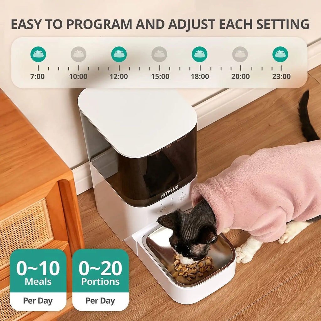 Auto Cat/Dog Feeder, APP Control Lockable 30s Voice 
,