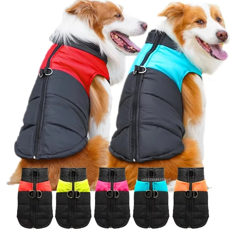 Waterproof Warm Dog Clothes Pet Coat Zipper Vest