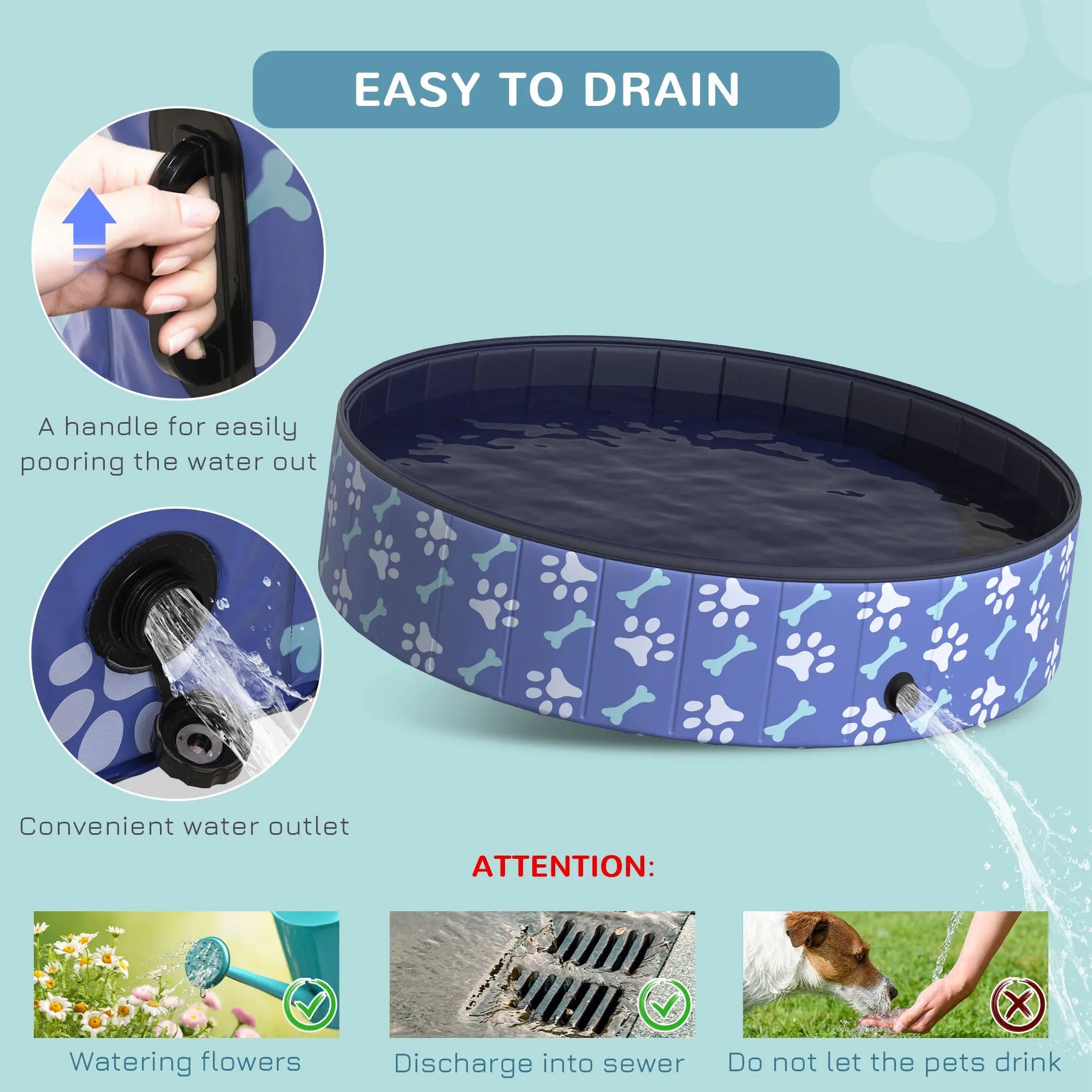 Foldable Pet Swimming Pool Easy To Store Portable Bathing Tub Plastic Durable Anti Slip Large Dog Outdoor pool