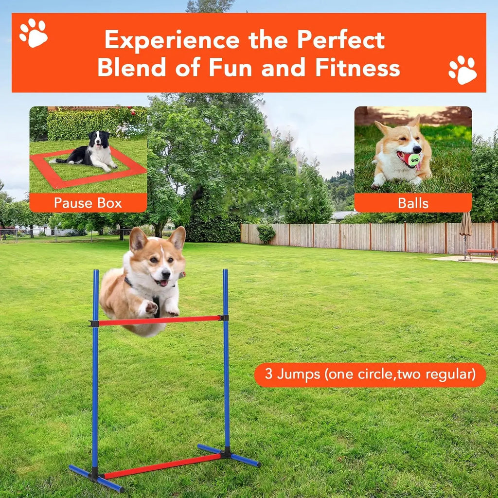 87 Pcs Dog Agility Training Equipment Set Obstacle Course Kit