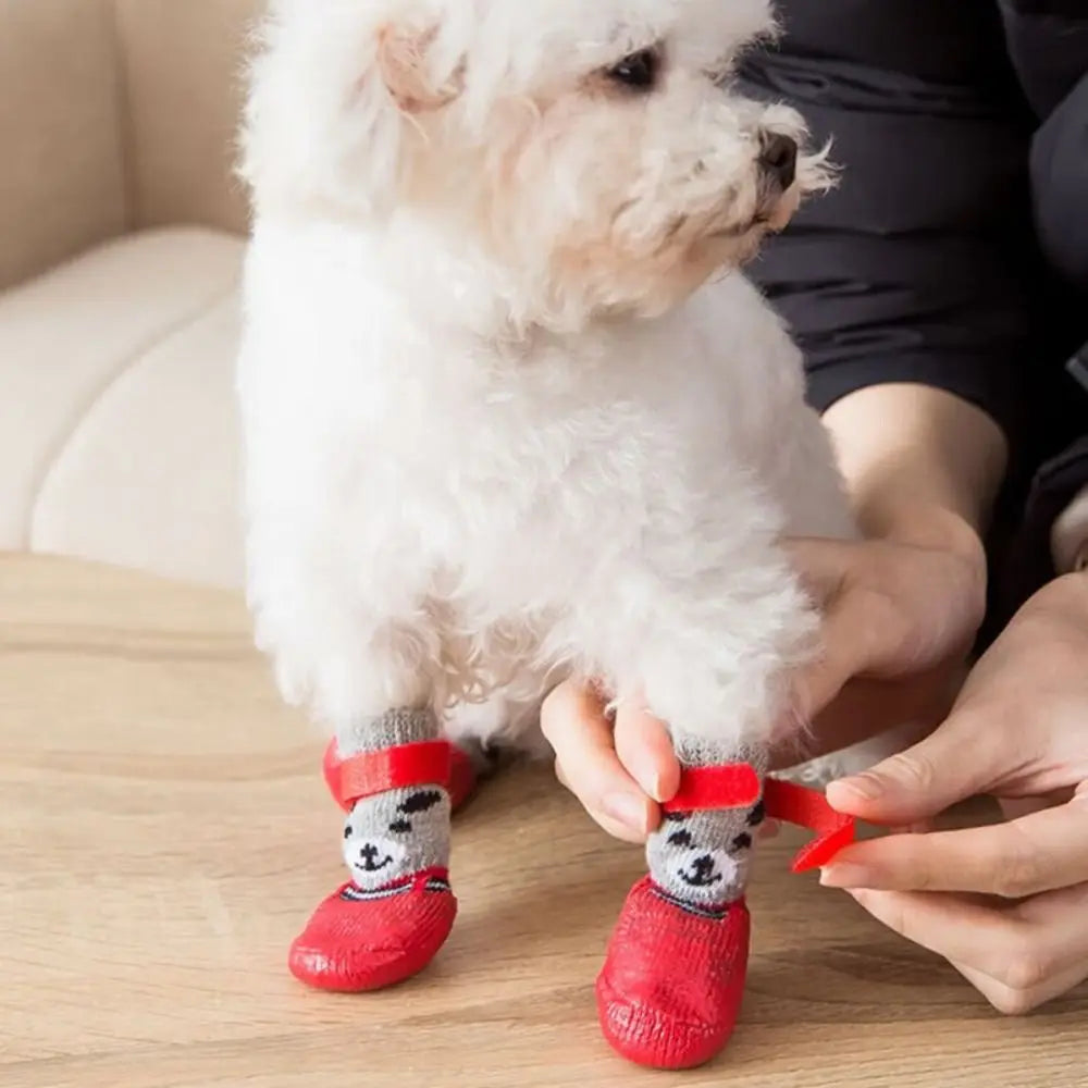 2 Pair Pet Dog Shoes Socks Waterproof  Non-slip